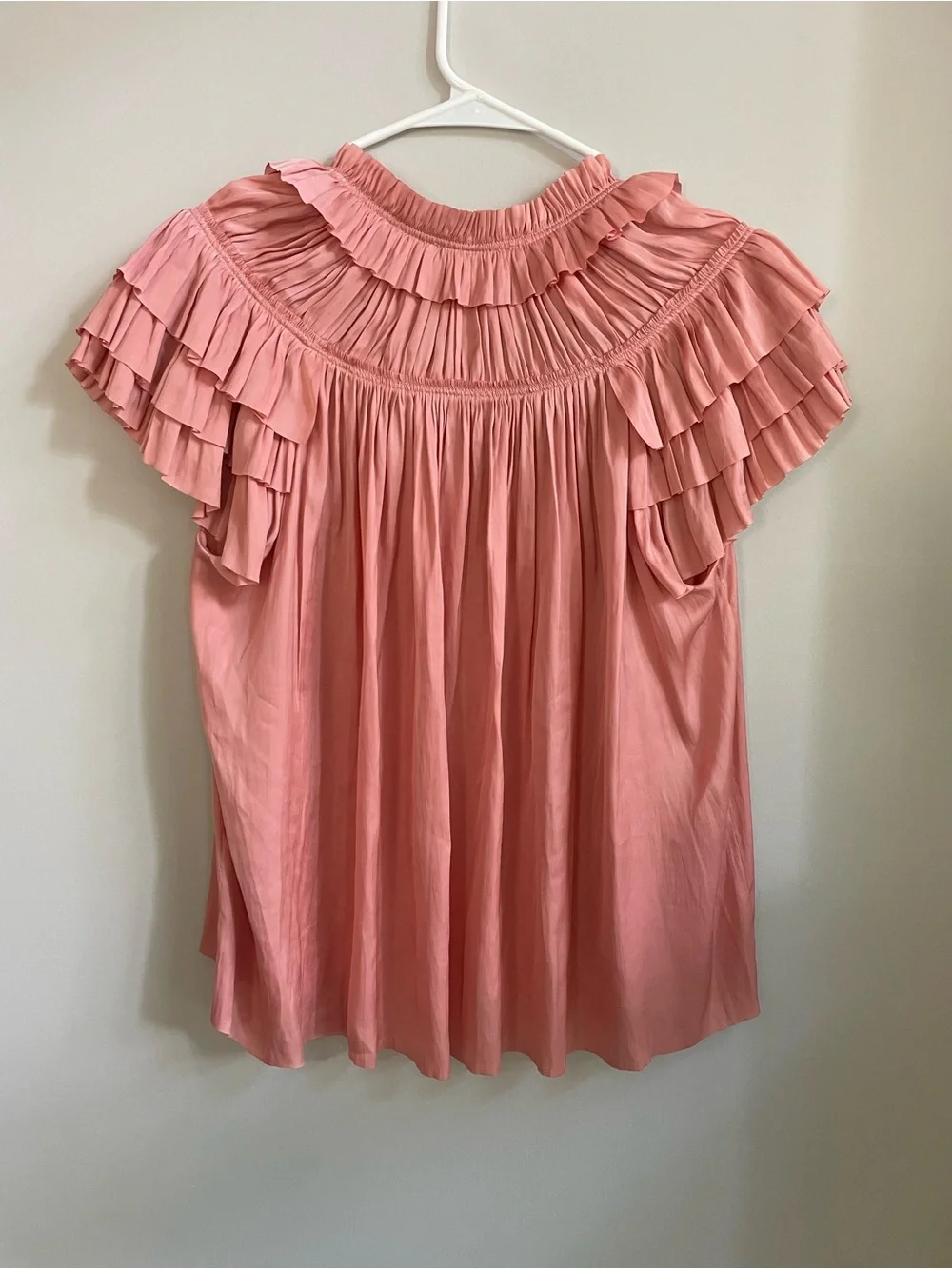 Ulla Johnson Liv Blouse Satin Rose Pink Size 4